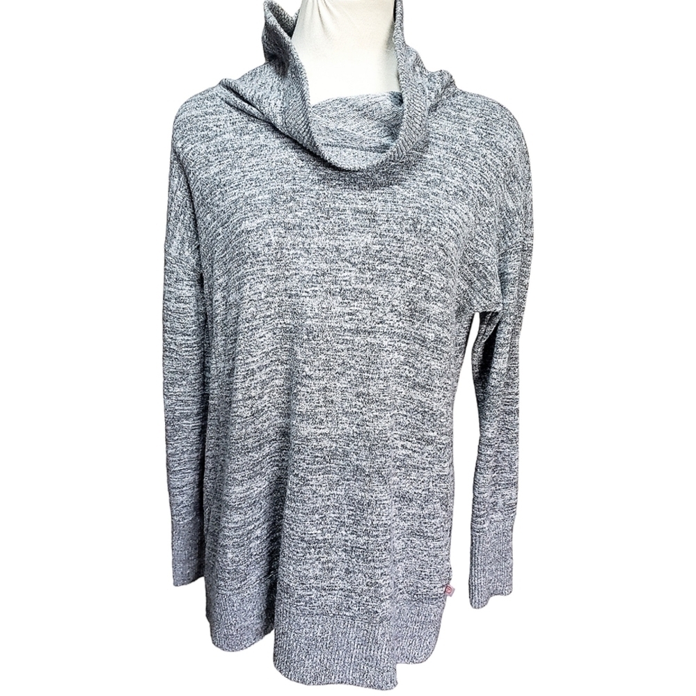 Talbots T Cowlneck Top Womens S Gray Athleisure Sporty Comfy Pullover Yoga Top